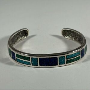 Coleman CCO Black Hills Sterling Crushed Turquoise Lapis Malachite Cuff Bracelet